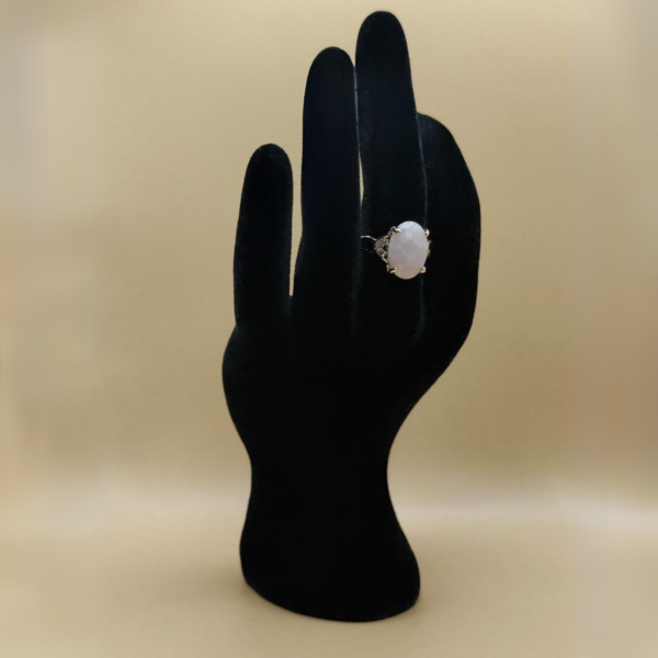 anillo cuarzo rosa angel
